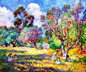 Children in a Meadow by Henri Lebasque Oil Painting