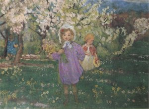 Children with Spring Flowers by Henri Lebasque Oil Painting