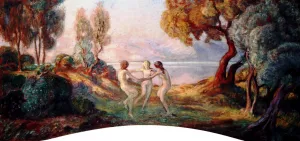 Circle Dance of the Three Bathers by Henri Lebasque - Oil Painting Reproduction