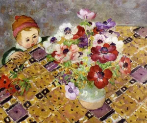 Curiosite also known as Child in a Hat by Henri Lebasque Oil Painting