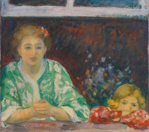 Femme Et Fillette a La Fenetre by Henri Lebasque Oil Painting