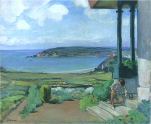 Garden by the Bay of Morgat by Henri Lebasque Oil Painting