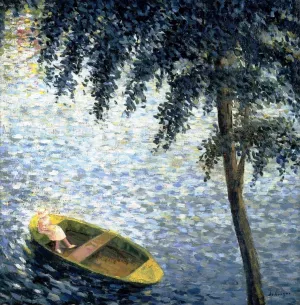 Girl in a Boat by Henri Lebasque Oil Painting