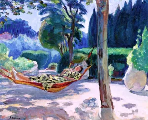Girl in a Hammock by Henri Lebasque Oil Painting