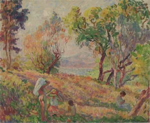 Girls in a Landscape by Henri Lebasque - Oil Painting Reproduction