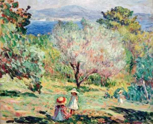 Girls in a Mediterranean Landscape by Henri Lebasque - Oil Painting Reproduction