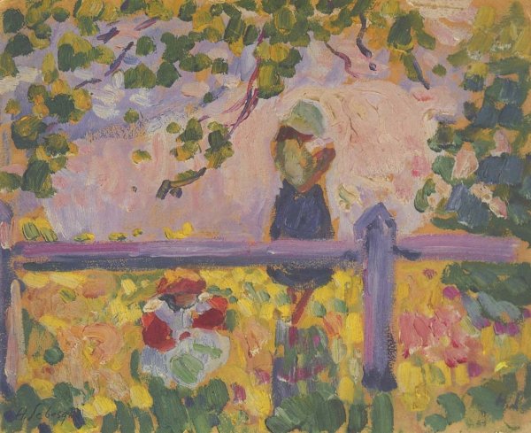 Girls in the Garden by Henri Lebasque - Hand-Painted Oil Painting Reproduction