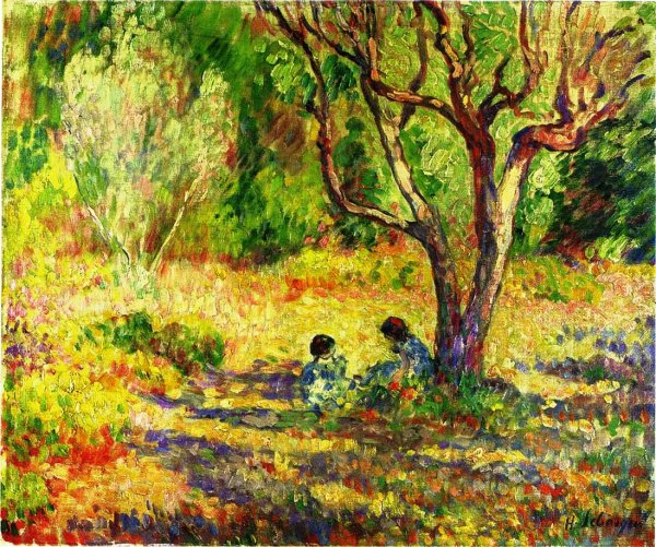 In the Garden by Henri Lebasque - Hand-Painted Oil Painting Reproduction