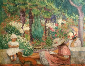 In the Palms at Sainte Maxime by Henri Lebasque - Oil Painting Reproduction