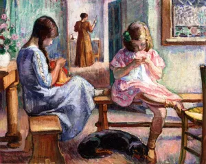 Intimate Scene by Henri Lebasque Oil Painting