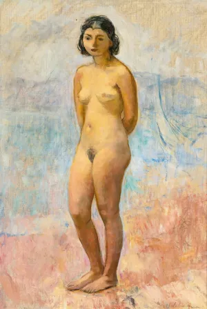 Jeune Fille Nue Debout by Henri Lebasque Oil Painting