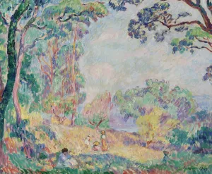 Jeunes Femmes Et Fillettes Dans Un Paysage by Henri Lebasque Oil Painting