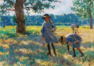 La Cueillette Des Fleurs by Henri Lebasque Oil Painting