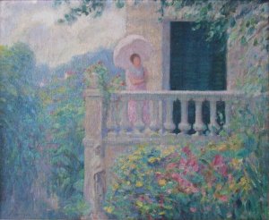 Lady on the Balcony by Henri Lebasque Oil Painting