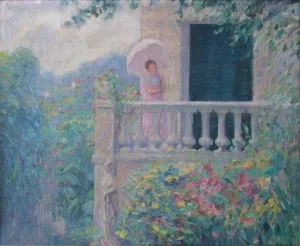 Lady on the Balcony by Henri Lebasque Oil Painting