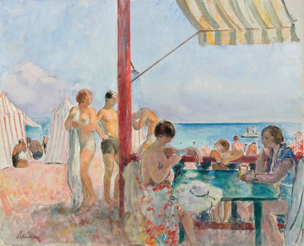 Main Product Photo of Le Bar Sur La Plage  Painting by Henri Lebasque
