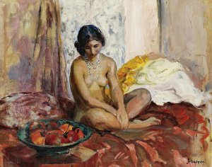 L'egyptienne Au Plateau De Fruits by Henri Lebasque Oil Painting