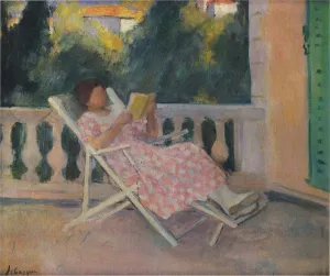 Lesson on the Terrace by Henri Lebasque Oil Painting