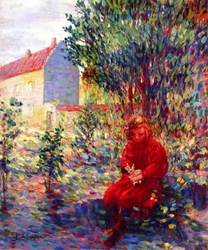Little Girl with a Doll by Henri Lebasque Oil Painting
