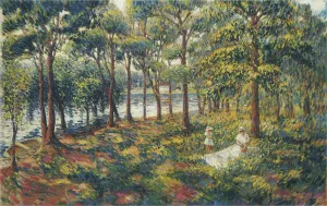 Madame Lebasque and Daughter by the Marne Oil painting by Henri Lebasque