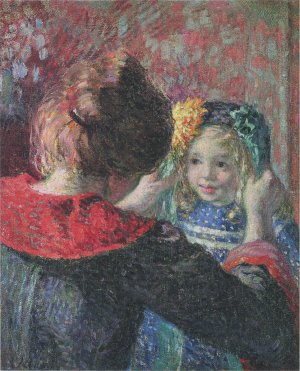 Madame Lebasque and Her daughter Marthe by Henri Lebasque Oil Painting