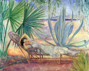 Maiden Resting in the Garden Oil painting by Henri Lebasque