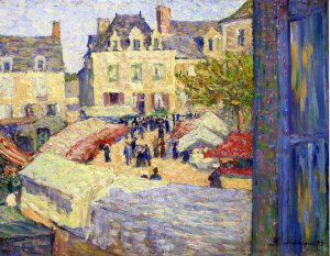 Market Place by Henri Lebasque Oil Painting