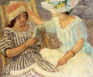 Marthe and Nono by Henri Lebasque Oil Painting