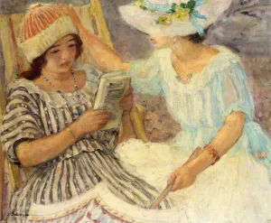 Marthe and Nono Oil painting by Henri Lebasque