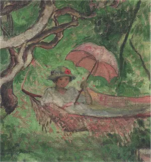 Marthe at the villa in Saint Maxime Oil painting by Henri Lebasque