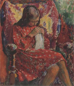 Marthe Sewing by Henri Lebasque - Oil Painting Reproduction