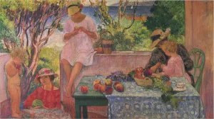 Meal on the Terrace by Henri Lebasque Oil Painting