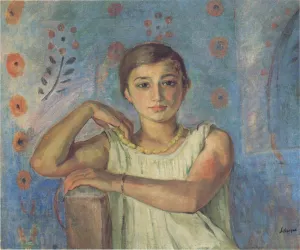 Nono in a Yellow Necklace by Henri Lebasque - Oil Painting Reproduction
