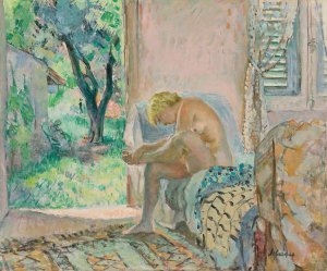 Nu Assis Sur Un Canape Pres De La Fenetre by Henri Lebasque Oil Painting