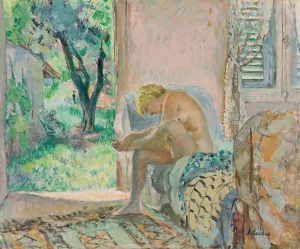 Nu Assis Sur Un Canape Pres De La Fenetre by Henri Lebasque Oil Painting
