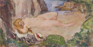 Nude in a Landscape by Henri Lebasque Oil Painting