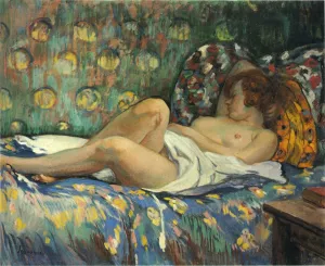 Nude in Repose by Henri Lebasque Oil Painting