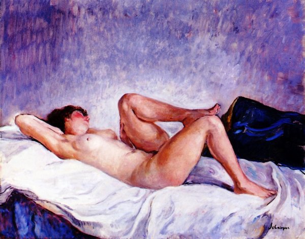 Main Product Photo of Nude Lying Down Painting by Henri Lebasque