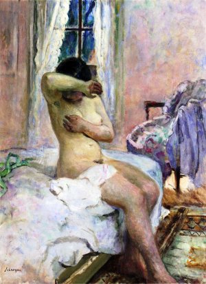 Nude on a Bed by Henri Lebasque Oil Painting