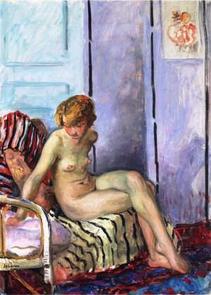Nude on a Chair by Henri Lebasque Oil Painting