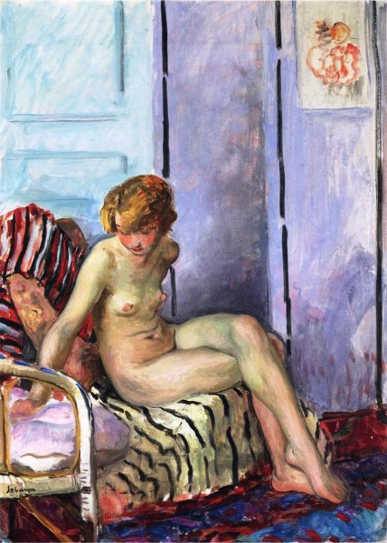Nude on a Chair by Henri Lebasque - Hand-Painted Oil Painting Reproduction