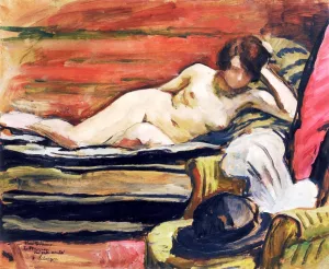 Nude on a Couch by Henri Lebasque Oil Painting
