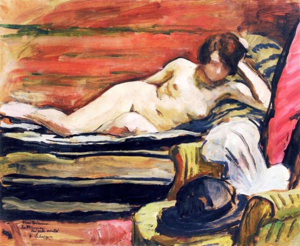 Main Product Photo of Nude on a Couch Painting by Henri Lebasque