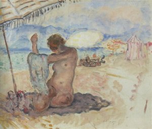 Nude on the Beach Oil painting by Henri Lebasque