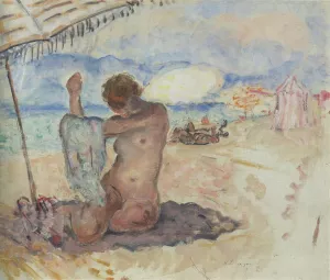 Nude on the Beach by Henri Lebasque - Oil Painting Reproduction