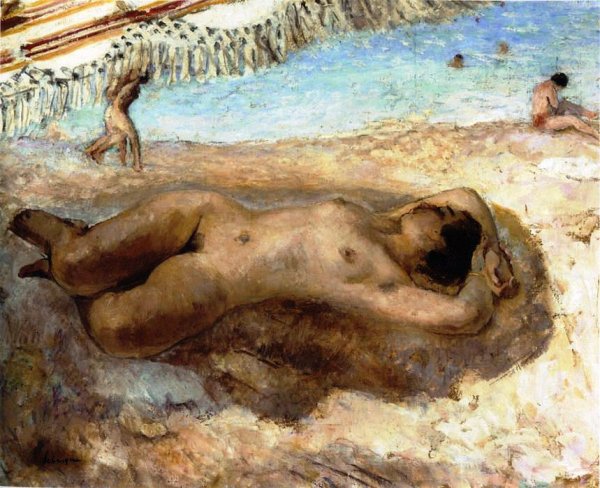 Nude on the Beach by Henri Lebasque - Hand-Painted Oil Painting Reproduction