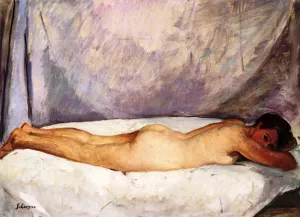 Nude Woman Lying Down by Henri Lebasque Oil Painting
