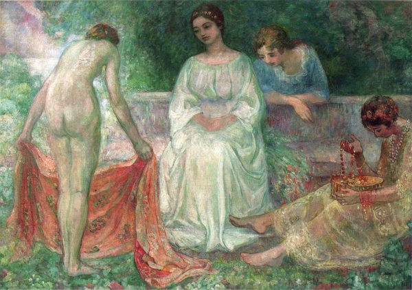 Offering in the Garden by Henri Lebasque - Hand-Painted Oil Painting Reproduction