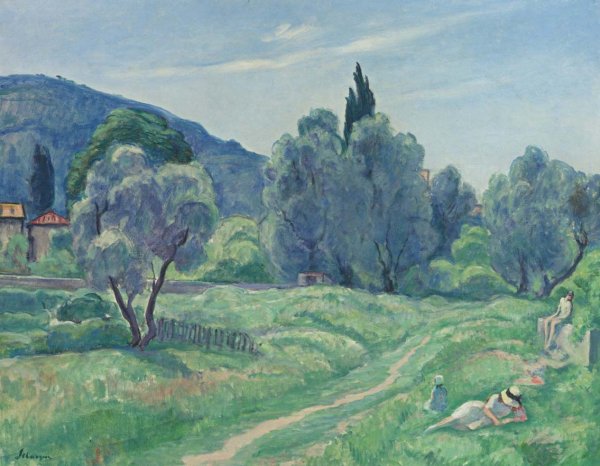 Olive Trees in Afternoon at Cannes by Henri Lebasque - Hand-Painted Oil Painting Reproduction