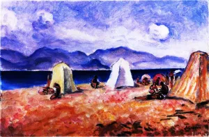 On the Beach Oil painting by Henri Lebasque